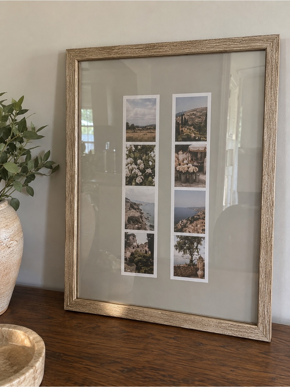16x20 Distressed Wood Grain Picture Frame with Neutral Mat